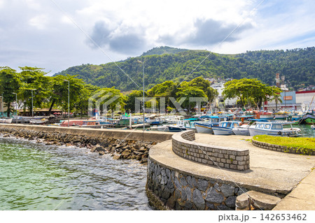 Panorama of tropical port pier in Angra dos Reis Brazil. Panorama of tropical port pier in Angra dos Reis Brazil. 142653462