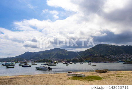 Panorama of tropical beach seascape in Angra dos Reis Brazil. Panorama of tropical beach seascape in Angra dos Reis Brazil. 142653711