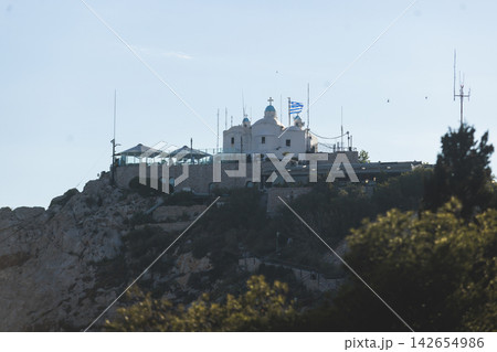 Mount Lycabettus, Athens, Greece, hiking and climbing to Lycabettos hill and Holy Church of Saint George of Lycabettus, Attica, Athens cityscape panorama view in sunny day, Lykavittos Greek landscape Mount Lycabettus, Athens, Greece, hiking and climbing to Lycabettos hill and Holy Church of Saint George of Lycabettus, Attica, Athens cityscape panorama view in sunny day, Lykavittos Greek landscape 142654986
