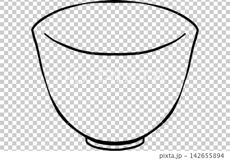 Simple hand-drawn line art illustration of a cup on a transparent background. Simple hand-drawn line art illustration of a cup on a transparent background. 142655894