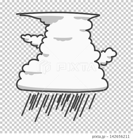 An illustration of rain starting to fall from cumulonimbus clouds. An illustration of rain starting to fall from cumulonimbus clouds. 142656211