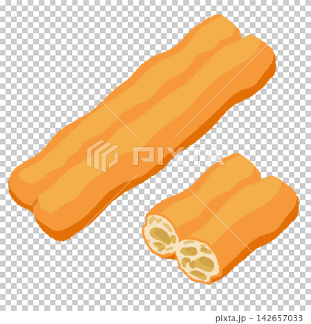 油条(揚げパン)のイラスト 油条(揚げパン)のイラスト 142657033