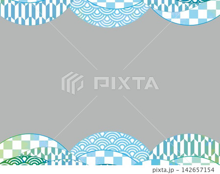 フレーム, イラスト, 年賀状, 正月, 和風, 和柄, デザイン, 金, カード, 境界, 花,  142657154
