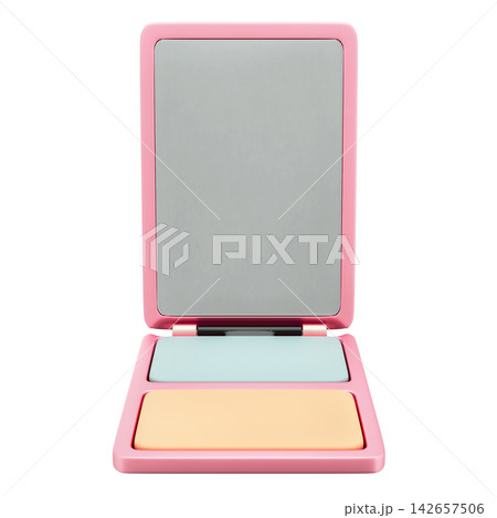 Compact powder, makeup beauty and cosmetic, 3d Illustration Compact powder, makeup beauty and cosmetic, 3d Illustration 142657506