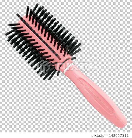 Round Hair Brush, Roll Comb, hairdressing salon elements concept, 3d Illustration Round Hair Brush, Roll Comb, hairdressing salon elements concept, 3d Illustration 142657511
