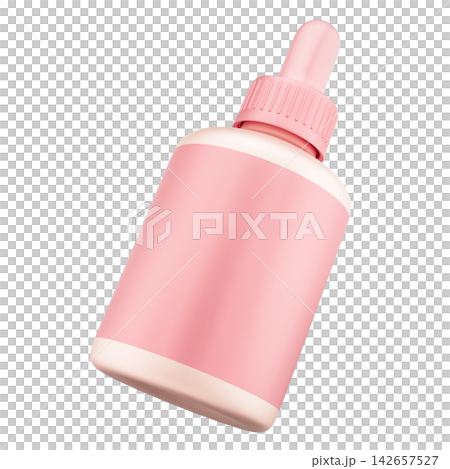 3D illustration of a serum bottle for beauty and cosmetics. 3D illustration of a serum bottle for beauty and cosmetics. 142657527