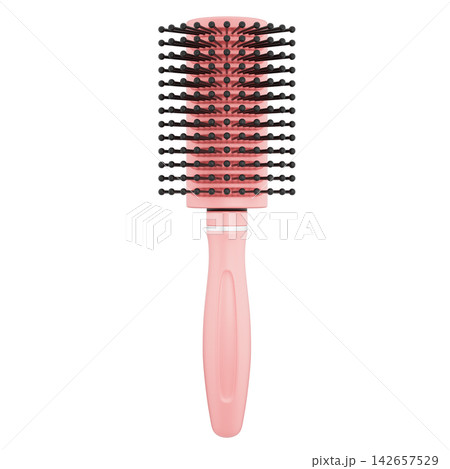 Round Hair Brush Roll Comb for Hairdressing Salon Concept. 3D Illustration 142657529