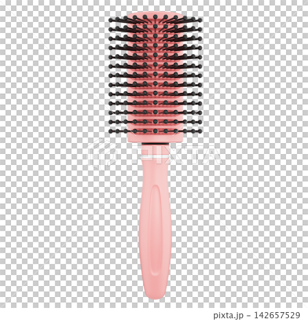 Round Hair Brush Roll Comb for Hairdressing Salon Concept. 3D Illustration 142657529