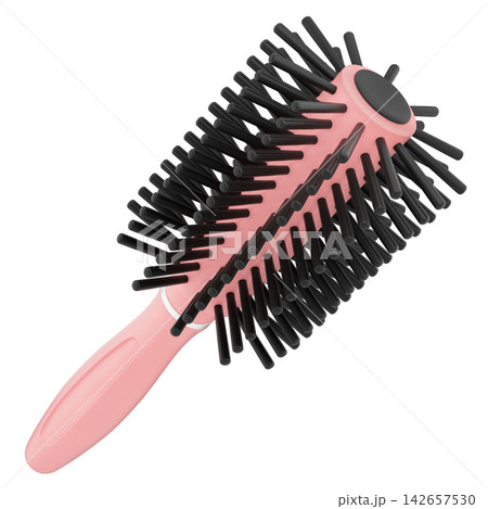 Round Hair Brush Roll Comb 3D Illustration for Hairdressing Salon Concept 142657530