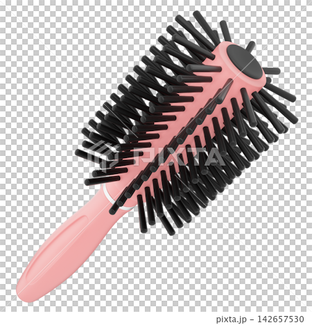 Round Hair Brush Roll Comb 3D Illustration for Hairdressing Salon Concept 142657530