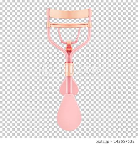 Rose gold eyelash curler with soft grip 3d Illustration Rose gold eyelash curler with soft grip 3d Illustration 142657538