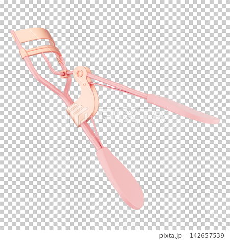 Rose gold eyelash curler with comfortable grip 3d Illustration Rose gold eyelash curler with comfortable grip 3d Illustration 142657539