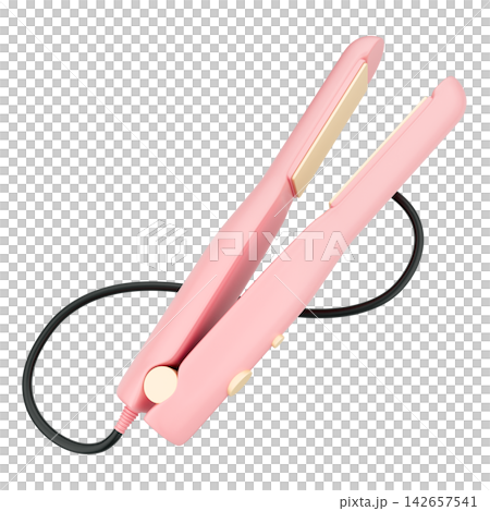 Pink Hair Straightener 3D Illustration Pink Hair Straightener 3D Illustration 142657541