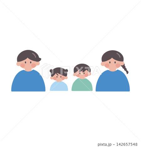 親子家族4人人物イラスト 142657548