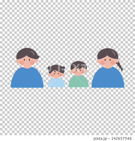 親子家族4人人物イラスト 142657548