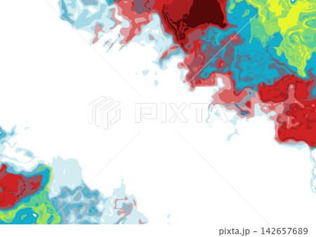 彩色水彩マーブル角背景 彩色水彩マーブル角背景 142657689