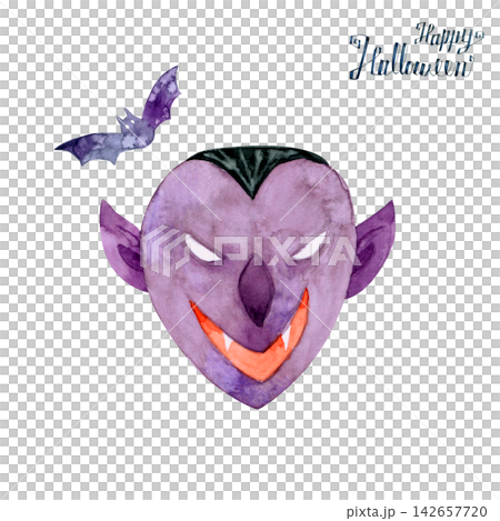Halloween Vampire Watercolor Illustration Halloween Vampire Watercolor Illustration 142657720