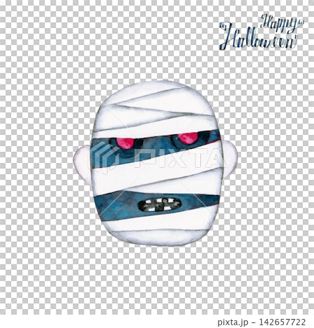 Halloween Mummy Man Bandaged Man Watercolor Illustration Halloween Mummy Man Bandaged Man Watercolor Illustration 142657722