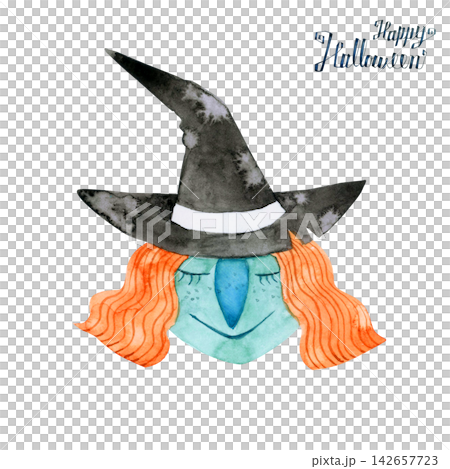Halloween Witch Watercolor Illustration Halloween Witch Watercolor Illustration 142657723