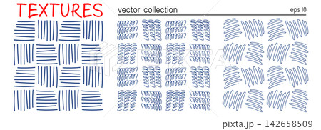 Doodle scratch squiggle with texture pen scribble and kit line messy. Pencil isolated hand with collection flourish elements and school vintage bundle. Tangle squiggly marker with stroke. 142658509