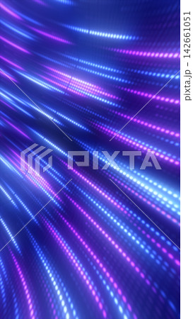 Blue and purple dotted light streams flowing diagonally, creating a futuristic digital data background. Blue and purple dotted light streams flowing diagonally, creating a futuristic digital data background. 142661051