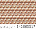 サンドベージュの立体的な三角形パターン背景 142663317