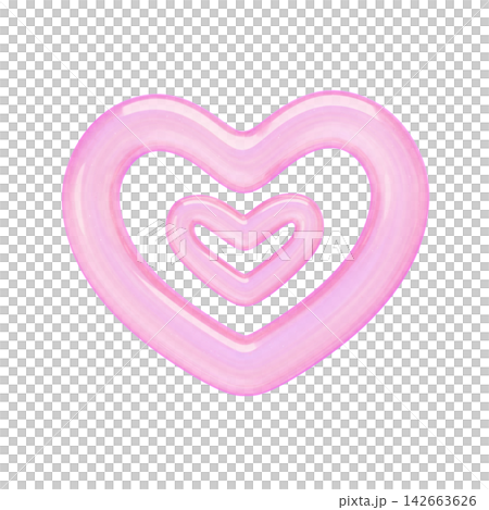 Dreamy and cute puffy sticker-style 3D heart icons Dreamy and cute puffy sticker-style 3D heart icons 142663626