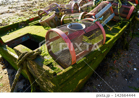 Combarro fishing tackle of boats in Pontevedra 142664444