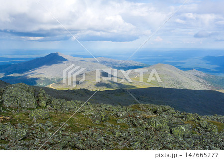 View of the top of mount Konzhakovskiy Kamen (Konzhak) in the Ural mountains View of the top of mount Konzhakovskiy Kamen (Konzhak) in the Ural mountains 142665277