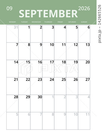 September 2026 English Minimal Modern Scandinavian Monthly Sheet Clean Desk Cale September 2026 English Minimal Modern Scandinavian Monthly Sheet Clean Desk Cale 142665526