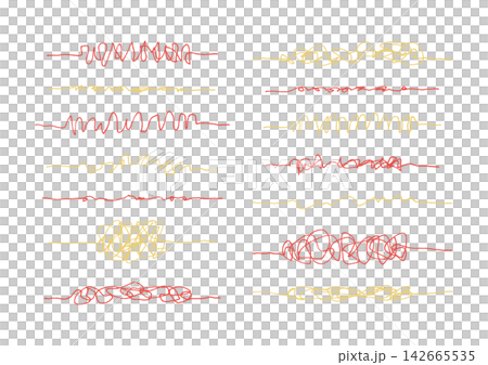 A set of hand-drawn tangled lines (red and yellow) A set of hand-drawn tangled lines (red and yellow) 142665535