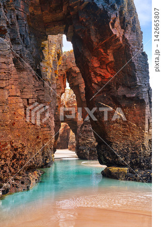 Playa las catedrales Catedrais beach in Galicia Spain 142665807