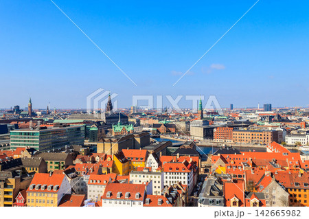 Cityscape of Copenhagen city, Denmark. View from above 142665982