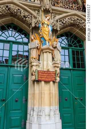 Details of the main portal of Bern cathedral (Bern Minster), Switzerland 142666017