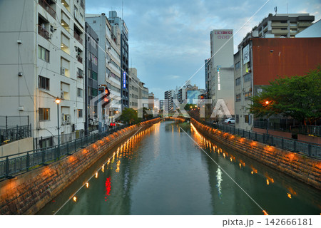 《愛知県》名古屋都市風景 納屋橋の夜景 《愛知県》名古屋都市風景 納屋橋の夜景 142666181