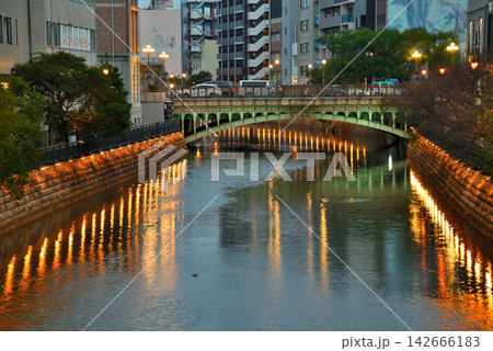《愛知県》名古屋都市風景 納屋橋の夜景 《愛知県》名古屋都市風景 納屋橋の夜景 142666183