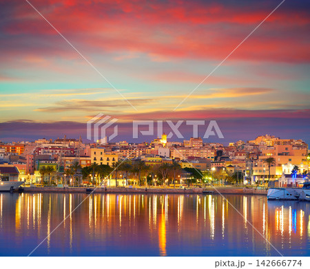 Tarragona port sunset in Catalonia 142666774