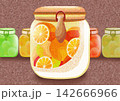 色とりどりの果物の瓶詰 142666966