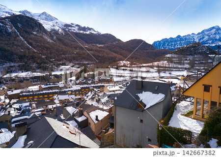 Panticosa snow skyline in Huesca Pyrenees Spain 142667382