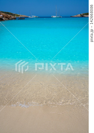 Ibiza Portinatx Arenal Petit beach in Balearics Ibiza Portinatx Arenal Petit beach in Balearics 142668086
