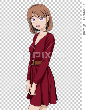 穿紅裙子的女人 142668323