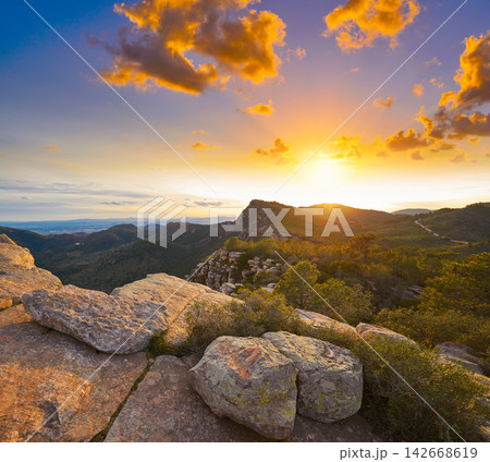 Garbi peak sunset at Calderona Sierra Garbi peak sunset at Calderona Sierra 142668619