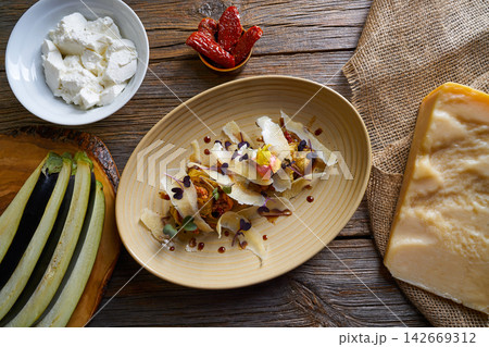 Aubergine and cheese recipe italian food Aubergine and cheese recipe italian food 142669312