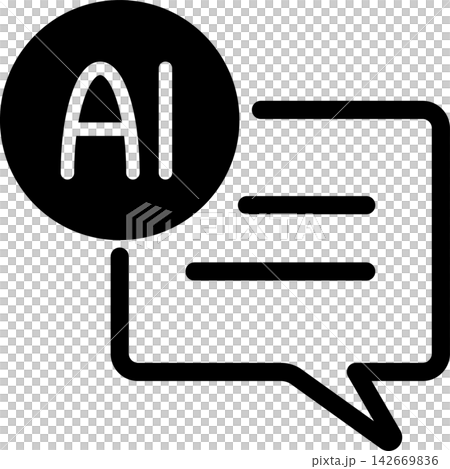 AIチャットのシンプルなアイコン　黒　ベクター 142669836