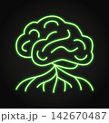 Brain and nervous system neon icon 142670487