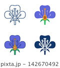 Flower structure icon set 142670492