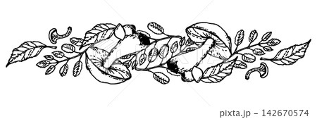 A vector banner featuring mushrooms and autumn leaves A vector banner featuring mushrooms and autumn leaves 142670574