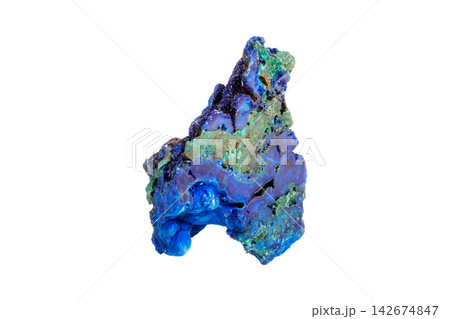 Natural Blue Azurite with Green Malachite Crystal Cluster Natural Blue Azurite with Green Malachite Crystal Cluster 142674847