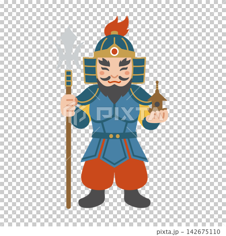 Cute illustration of Bishamonten (one of the Seven Lucky Gods) Cute illustration of Bishamonten (one of the Seven Lucky Gods) 142675110