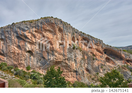 Natural rock formations, a landscape of mountains and caves in the Sierra de Guara, Huesca. Natural rock formations, a landscape of mountains and caves in the Sierra de Guara, Huesca. 142675141